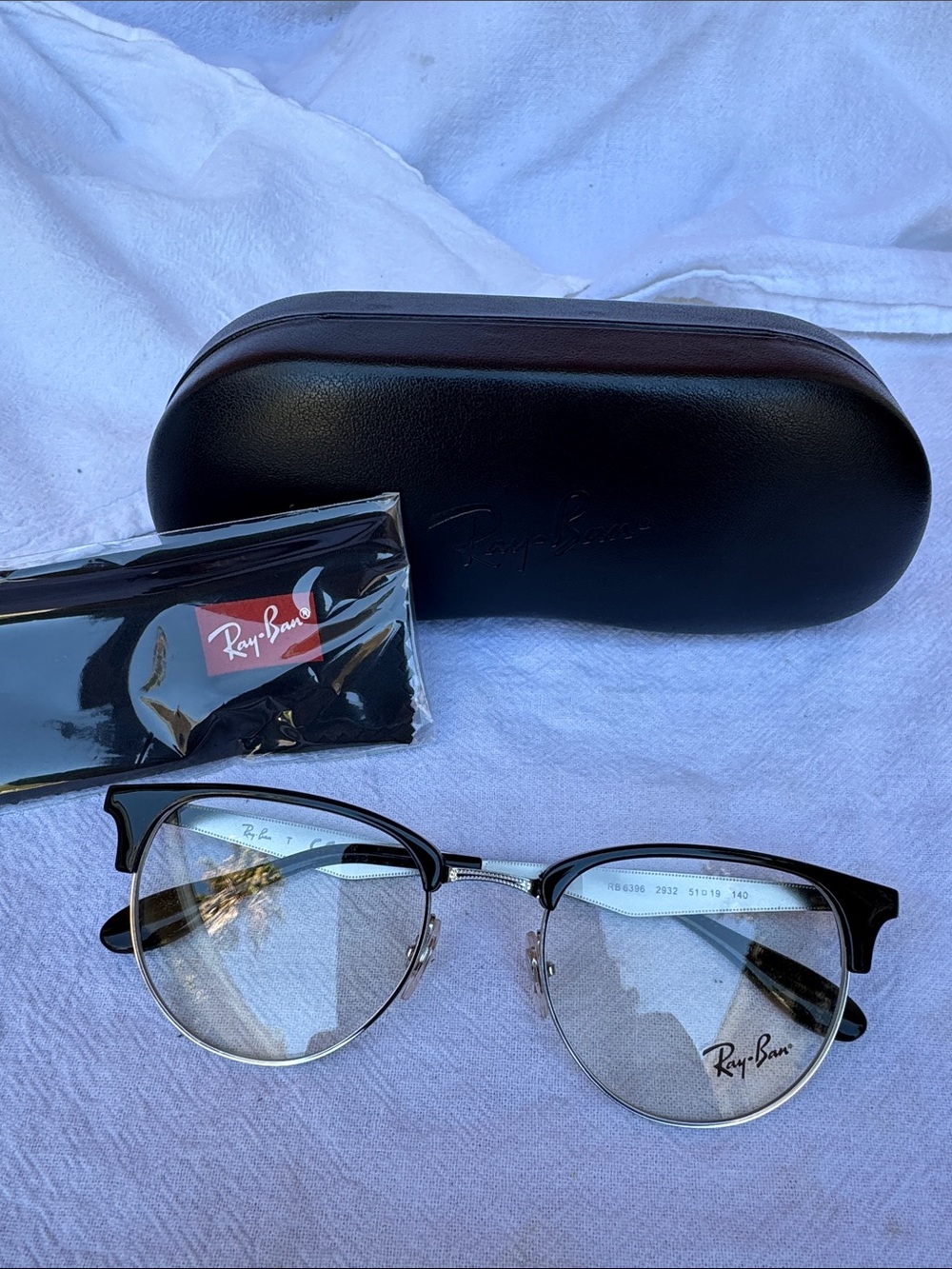 Ray-Ban Black and Silver Clubmaster Glasses